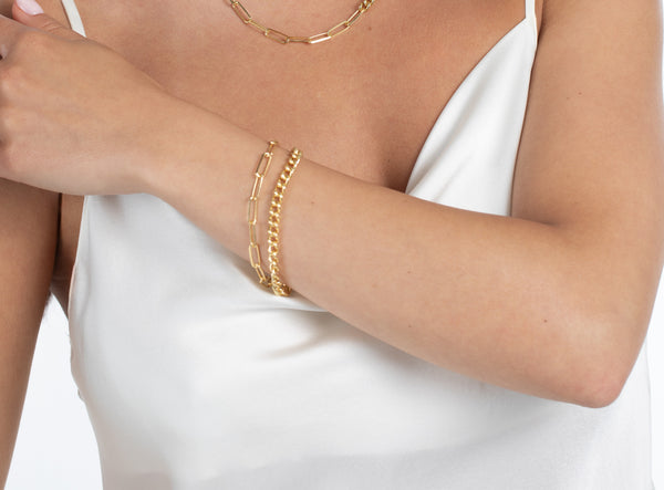 Curb and Paperclip Bracelet- Sterling Silver – Forever Today by Jilco