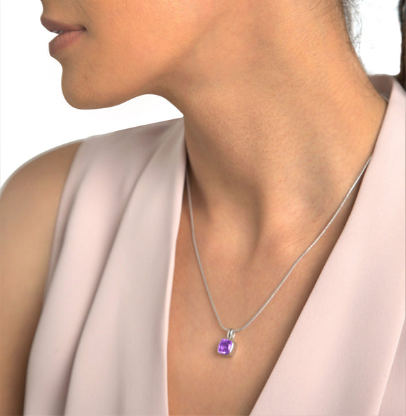 Cushion-Cut Amethyst Necklace – Forever Today by Jilco
