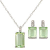 Green Amethyst Earring and Necklace Set