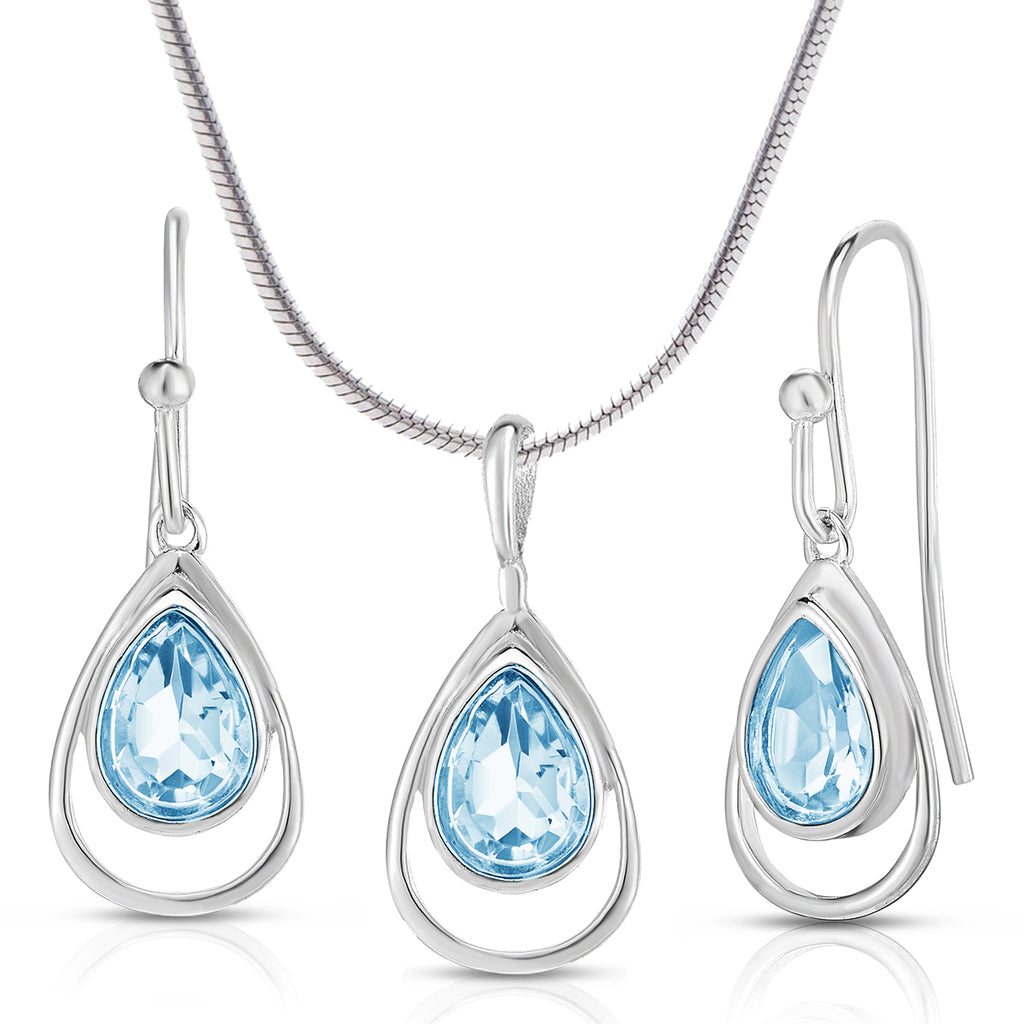 Blue Topaz Earring & Necklace Set