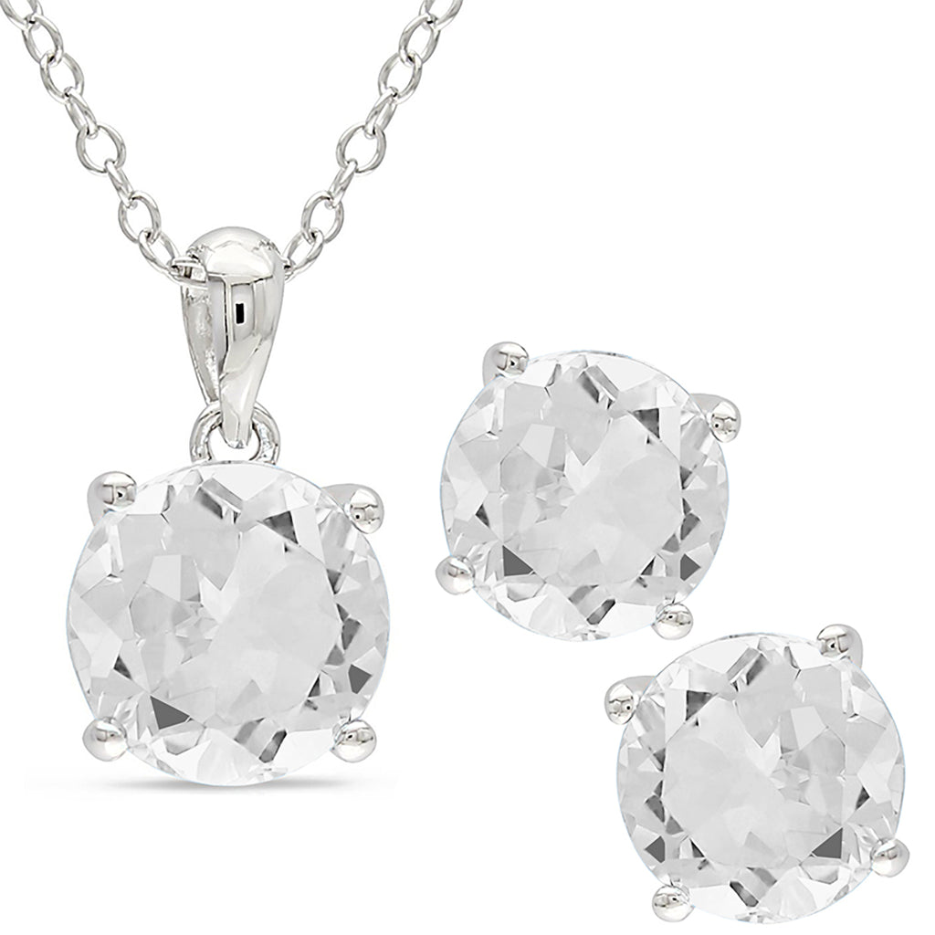 White Topaz Earring & Necklace Set