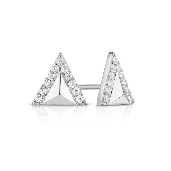 Triangle Diamond Earrings- Gold Overlay