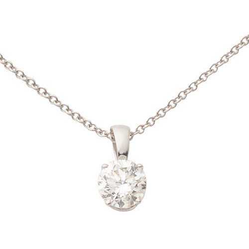 14k White Gold Diamond Necklace, .33ct