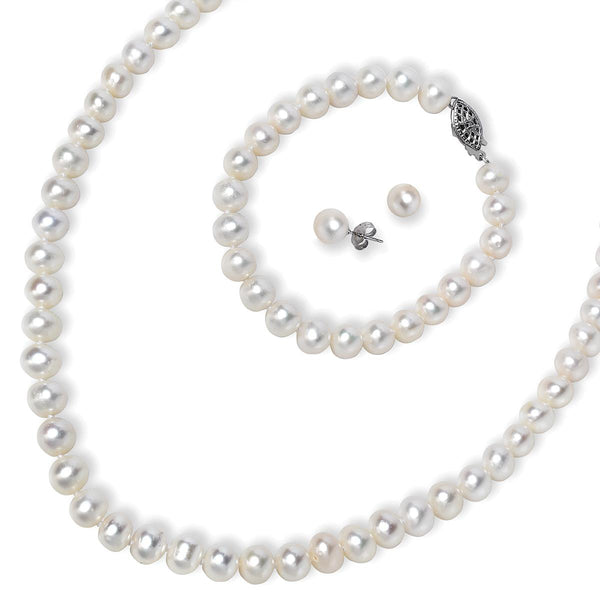 Sterling Silver Freshwater Pearl Bracelet with 7/8 Monogram – Jay Aimee  Designs