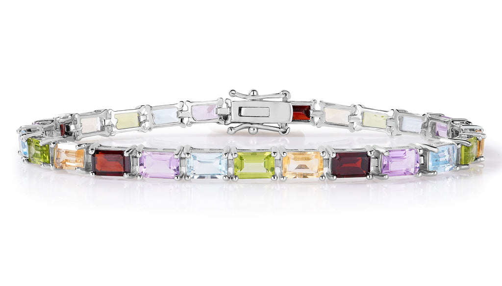 Emerald Cut Gemstone Bracelet