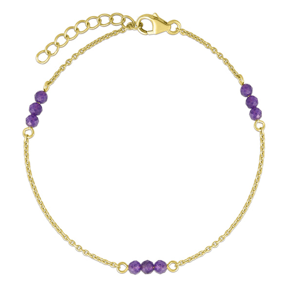 Amethyst Bead Station Bracelet
