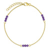 Amethyst Bead Station Bracelet