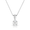 Classic Diamond Solitaire Necklace in 14k White Gold