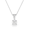 Classic Diamond Solitaire Necklace in 14k White Gold