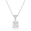 Classic Diamond Solitaire Necklace in 14k White Gold