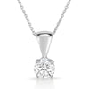 Classic Diamond Solitaire Necklace in 14k White Gold