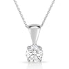 Classic Diamond Solitaire Necklace in 14k White Gold