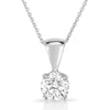 Classic Diamond Solitaire Necklace in 14k White Gold
