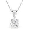 Classic Diamond Solitaire Necklace in 14k White Gold
