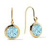 Round Blue Topaz Earrings