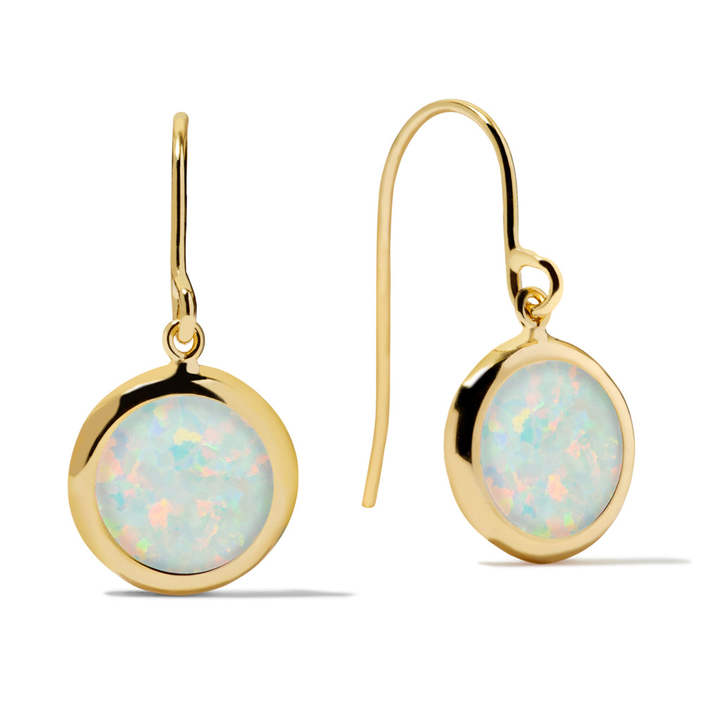 Round Opal Earrings