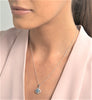 Floral Design Blue Topaz Necklace