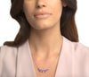 Bezel Set Genuine Gemstone Necklace