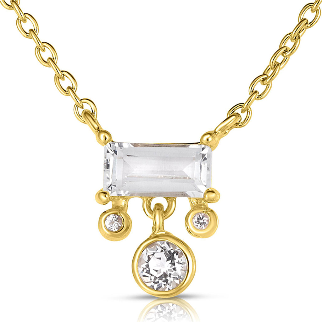 White Topaz Charm Necklace