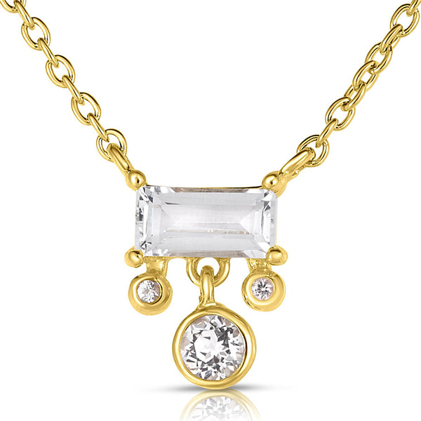 White Topaz Charm Necklace