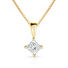 Princess-Cut Diamond Soiltaire Pendant in 14k Yellow Gold