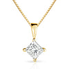 Princess-Cut Diamond Soiltaire Pendant in 14k Yellow Gold