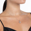 White Topaz Halo Necklace