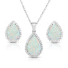 Opal Earrings & Necklace Set