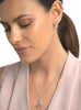 Blue Topaz & Diamond Earring and Necklace Set