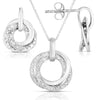 Tri Circle Earrings and Necklace Set