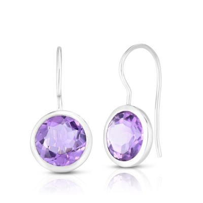 Round Amethyst Earrings
