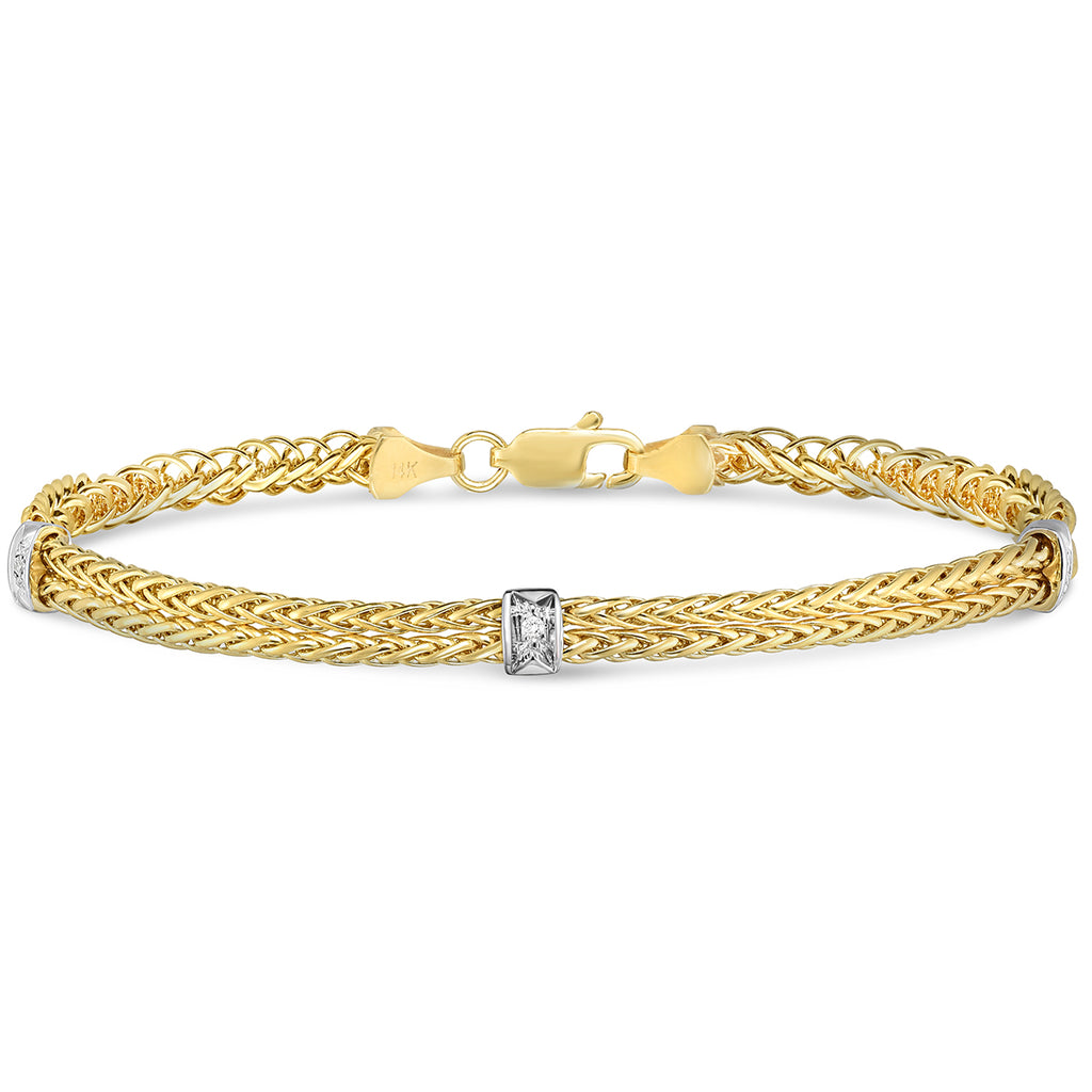Gold & Diamond Station Bracelet