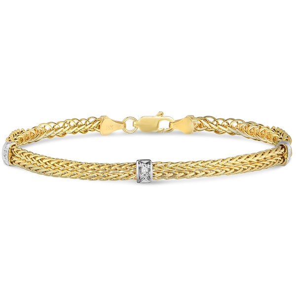 Gold & Diamond Station Bracelet