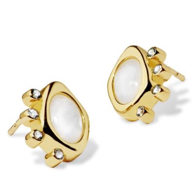 Asymmetric Moonstone Studs