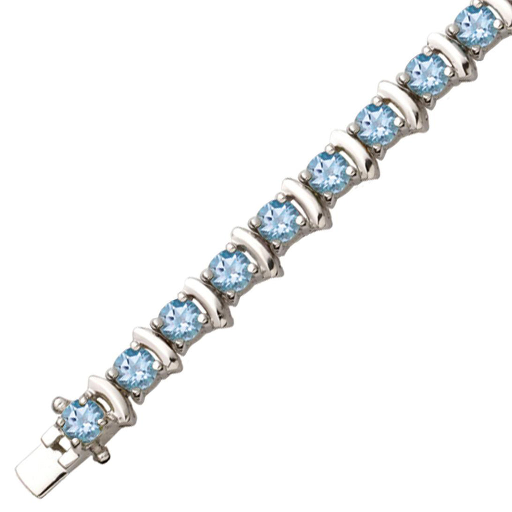 Swiss Blue Topaz Tennis Bracelet in Sterling Silver | Ruby & Oscar