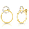 Gold & Diamond Circle Earrings