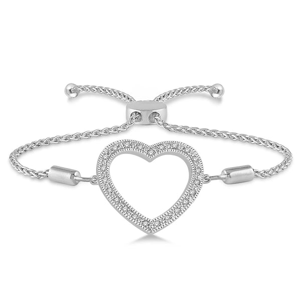 Diamond Heart Bolo Bracelet