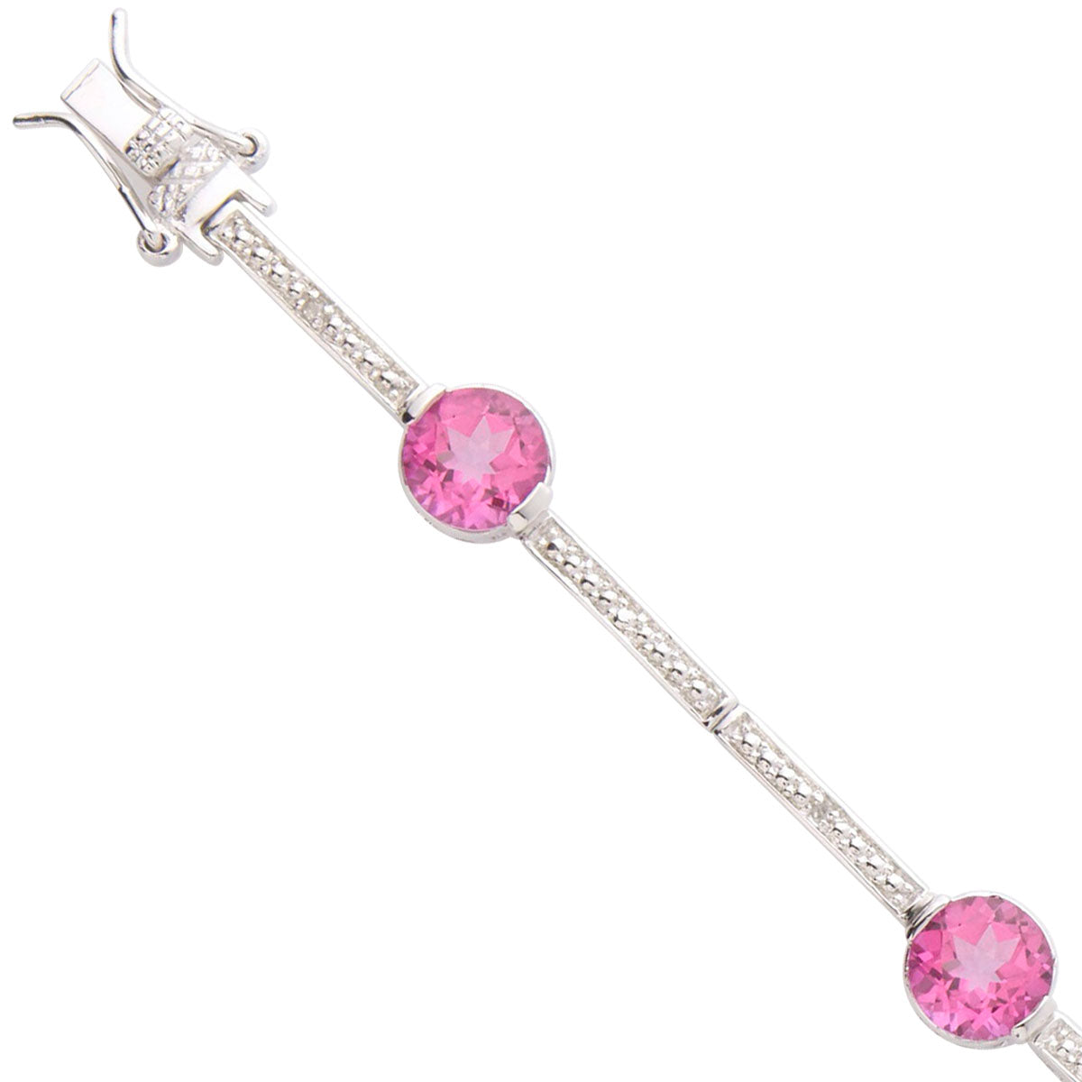 ブレスレット threetimes Pink almond bracelet 4BNY092 Fancy Pink Diamond Bracelet, 6.21 Ct. TW, MIX shape, EG_Lab