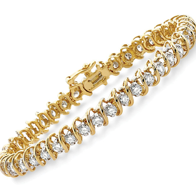 14KT Yellow Gold Web of Beauty Diamond Bracelet