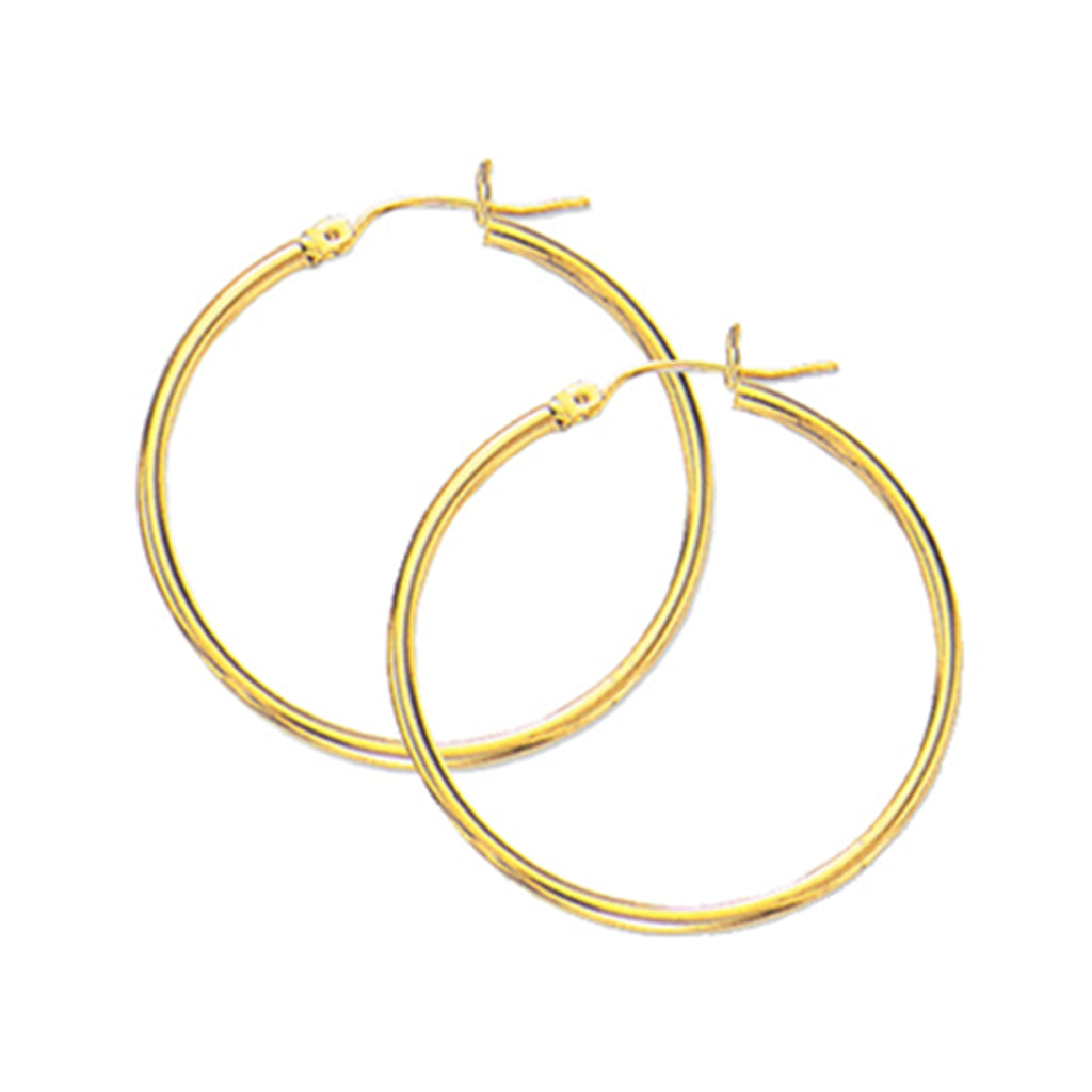 Hoop Earrings 14K Yellow Gold 30mm