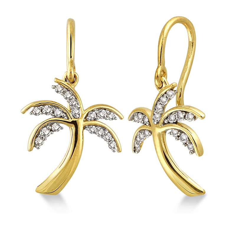 10k Gold Palm Tree Earrings