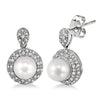 Pearl & Diamond Border Earrings