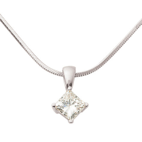 Princess-Cut Diamond solitaire pendant
