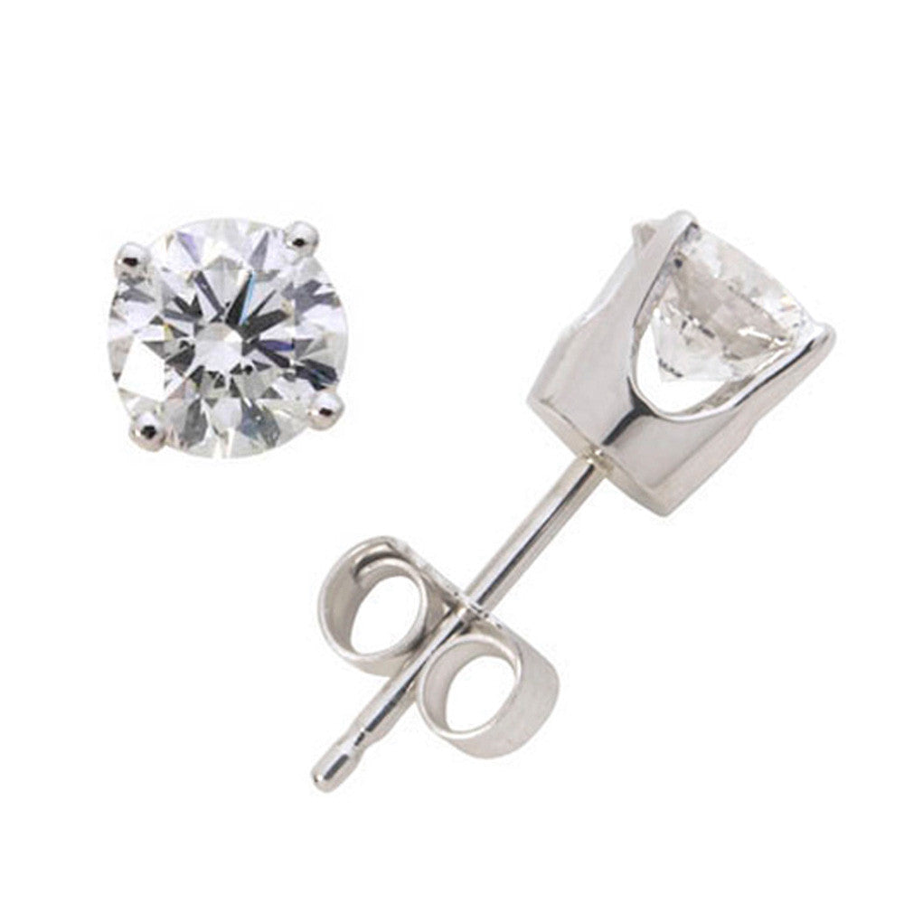 Diamond Round 1.50ct Classic Four Claw Stud Earrings