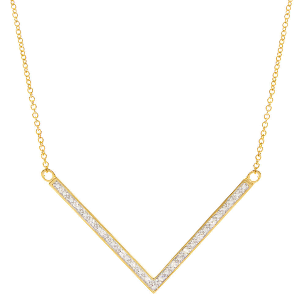 Gold Diamond V Necklace