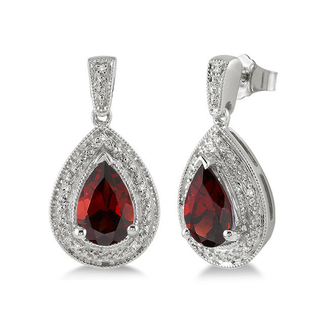 Diamond & garnet earrings Diamond & garnet earrings