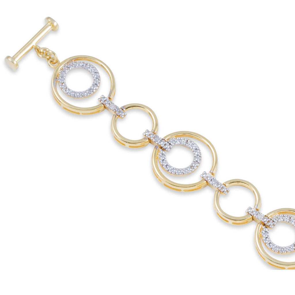 Two-tone Circle 'n Circle Diamond Bracelet
