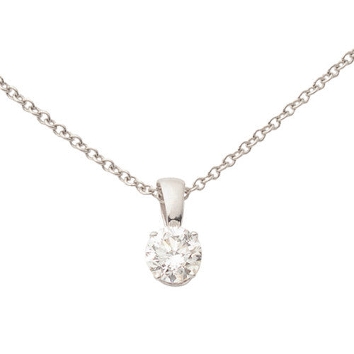 Classic Diamond Solitaire Necklace in 14k White Gold – Forever Today by ...