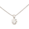 Classic Diamond Solitaire Necklace in 14k White Gold