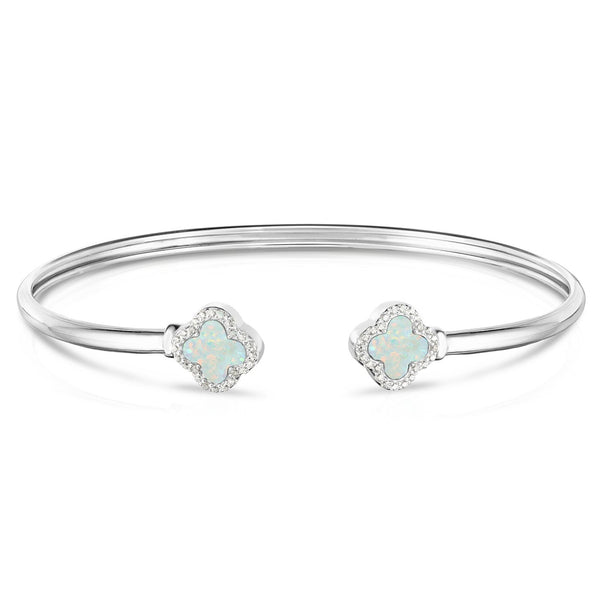 Opal and sterling silver cuff bracelet